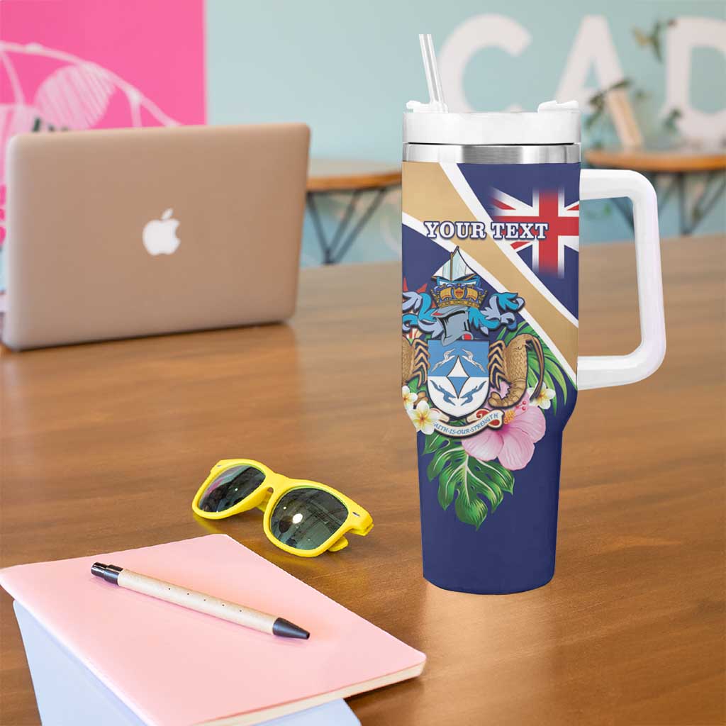 Personalized Tristan da Cunha Tumbler With Handle Coat Of Arms - Flag Style