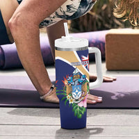 Personalized Tristan da Cunha Tumbler With Handle Coat Of Arms - Flag Style