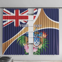 Personalized Tristan da Cunha Window Curtain Coat Of Arms - Flag Style