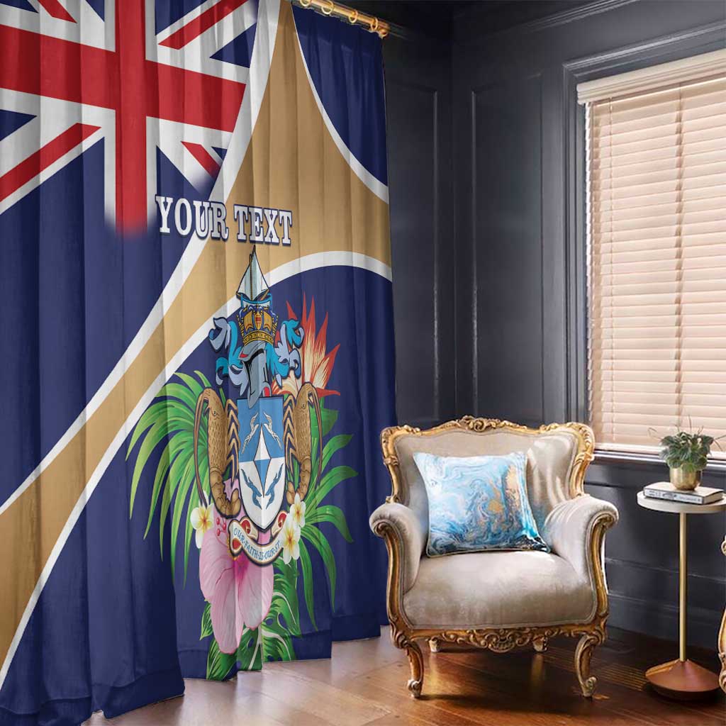 Personalized Tristan da Cunha Window Curtain Coat Of Arms - Flag Style