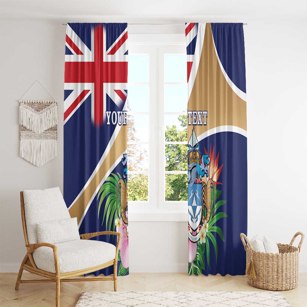 Personalized Tristan da Cunha Window Curtain Coat Of Arms - Flag Style
