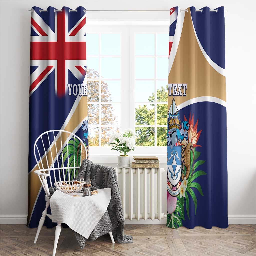 Personalized Tristan da Cunha Window Curtain Coat Of Arms - Flag Style