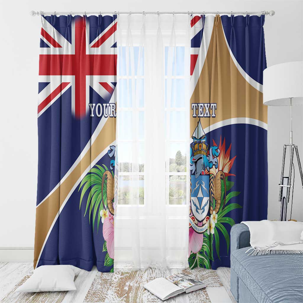 Personalized Tristan da Cunha Window Curtain Coat Of Arms - Flag Style