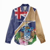 Personalized Tristan da Cunha Women Casual Shirt Coat Of Arms - Flag Style