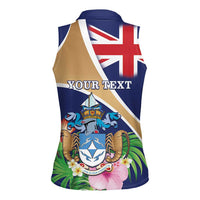 Personalized Tristan da Cunha Women Sleeveless Polo Shirt Coat Of Arms - Flag Style