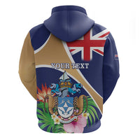 Personalized Tristan da Cunha Zip Hoodie Coat Of Arms - Flag Style