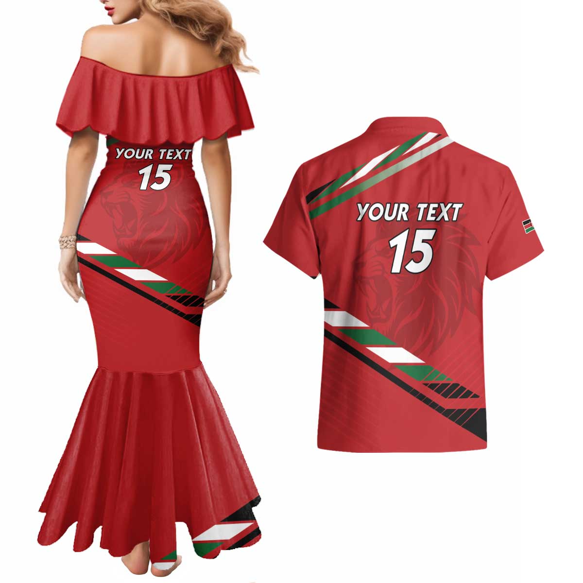 Custom Kenya Volleyball Couples Matching Mermaid Dress and Hawaiian Shirt We Are Champions