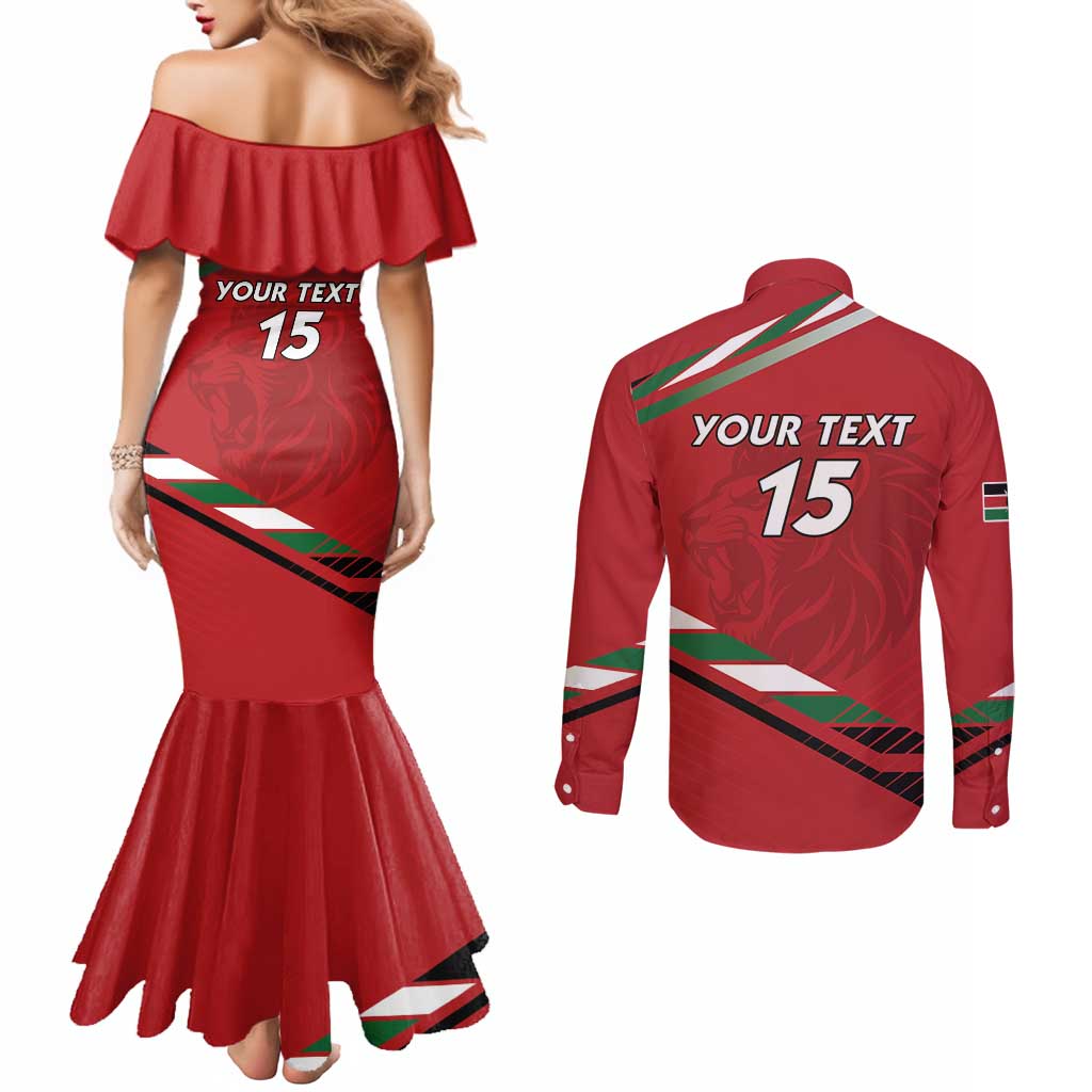 Custom Kenya Volleyball Couples Matching Mermaid Dress and Long Sleeve Button Shirt We Are Champions