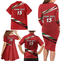 Custom Kenya Volleyball Family Matching Long Sleeve Bodycon Dress and Hawaiian Shirt We Are Champions