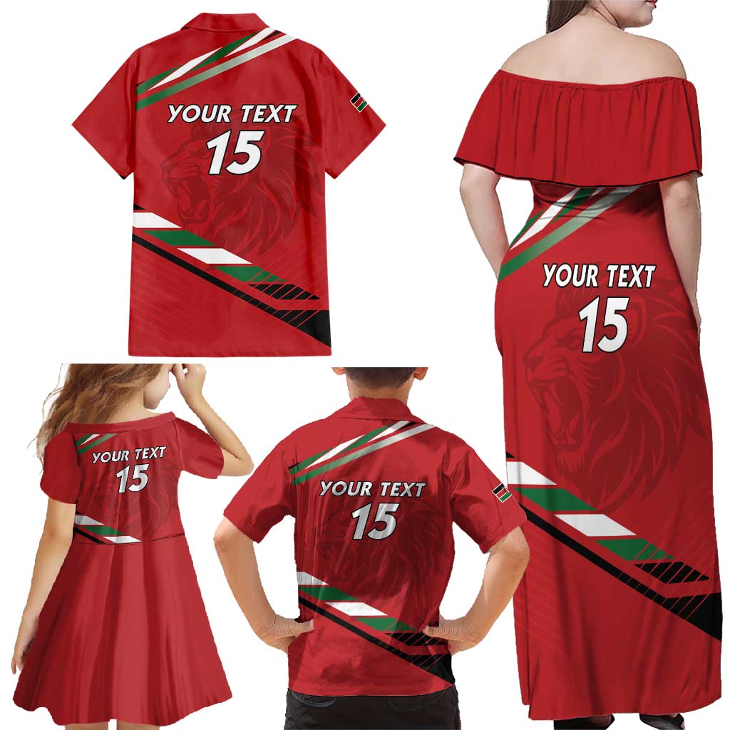 Custom Kenya Volleyball Family Matching Off Shoulder Maxi Dress and Hawaiian Shirt We Are Champions