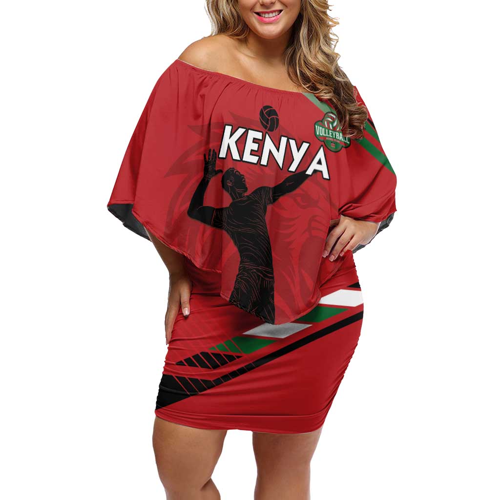 Custom Kenya Volleyball Family Matching Off Shoulder Short Dress and Hawaiian Shirt We Are Champions