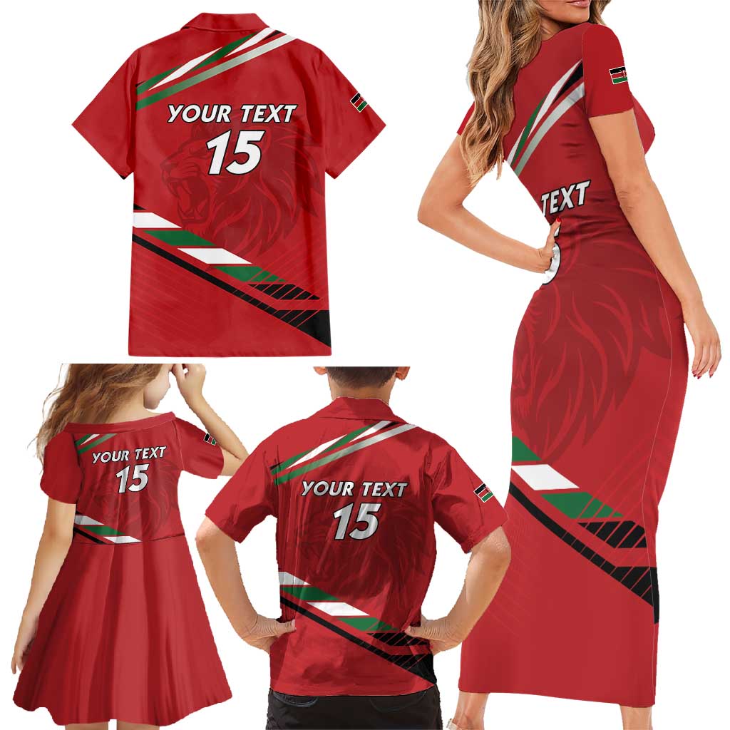 Custom Kenya Volleyball Family Matching Short Sleeve Bodycon Dress and Hawaiian Shirt We Are Champions