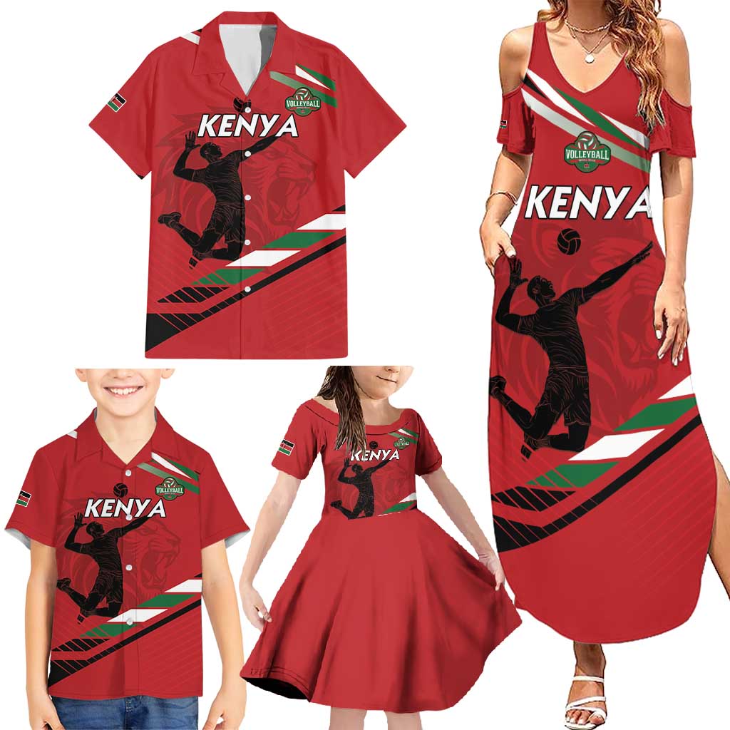 Custom Kenya Volleyball Family Matching Summer Maxi Dress and Hawaiian Shirt We Are Champions