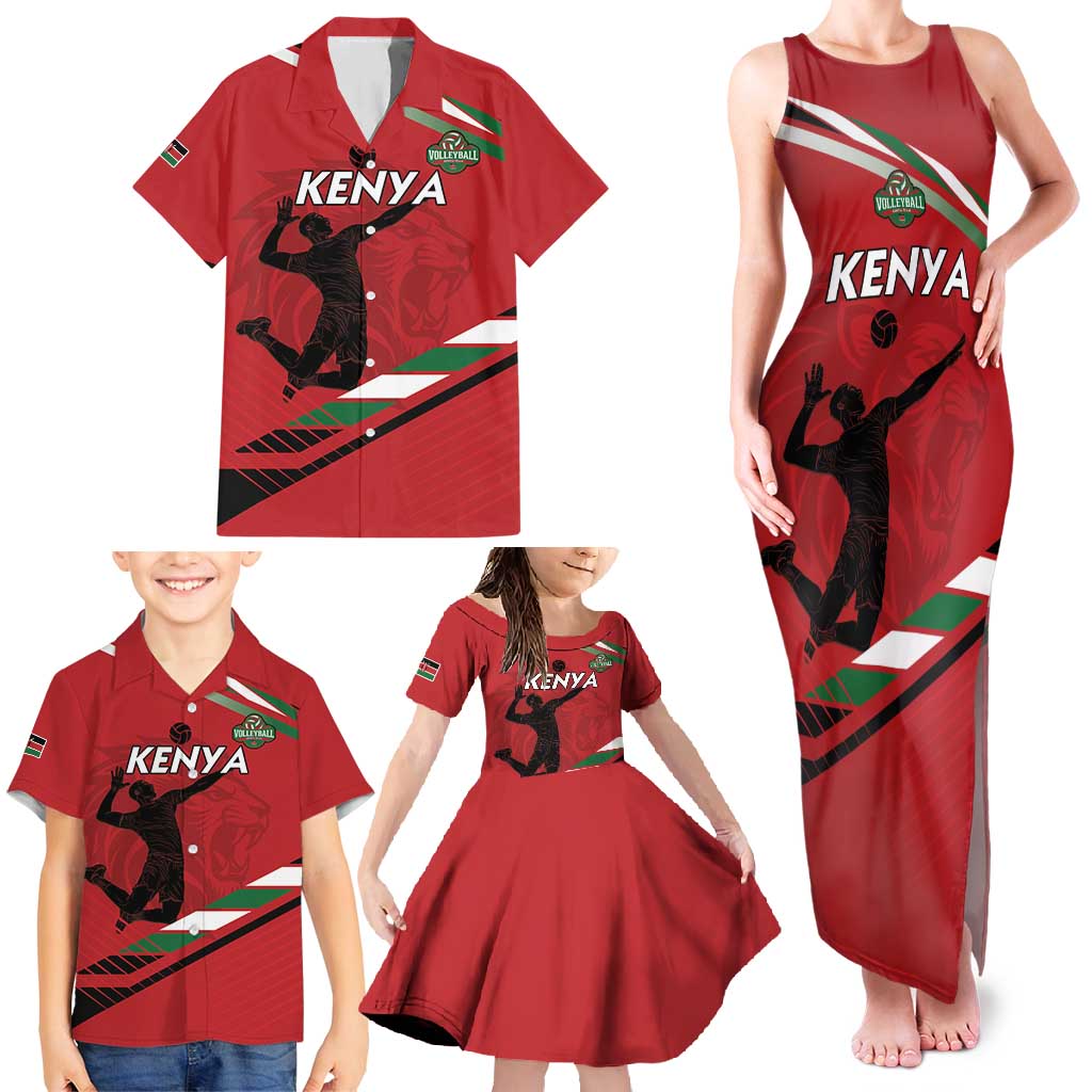 Custom Kenya Volleyball Family Matching Tank Maxi Dress and Hawaiian Shirt We Are Champions