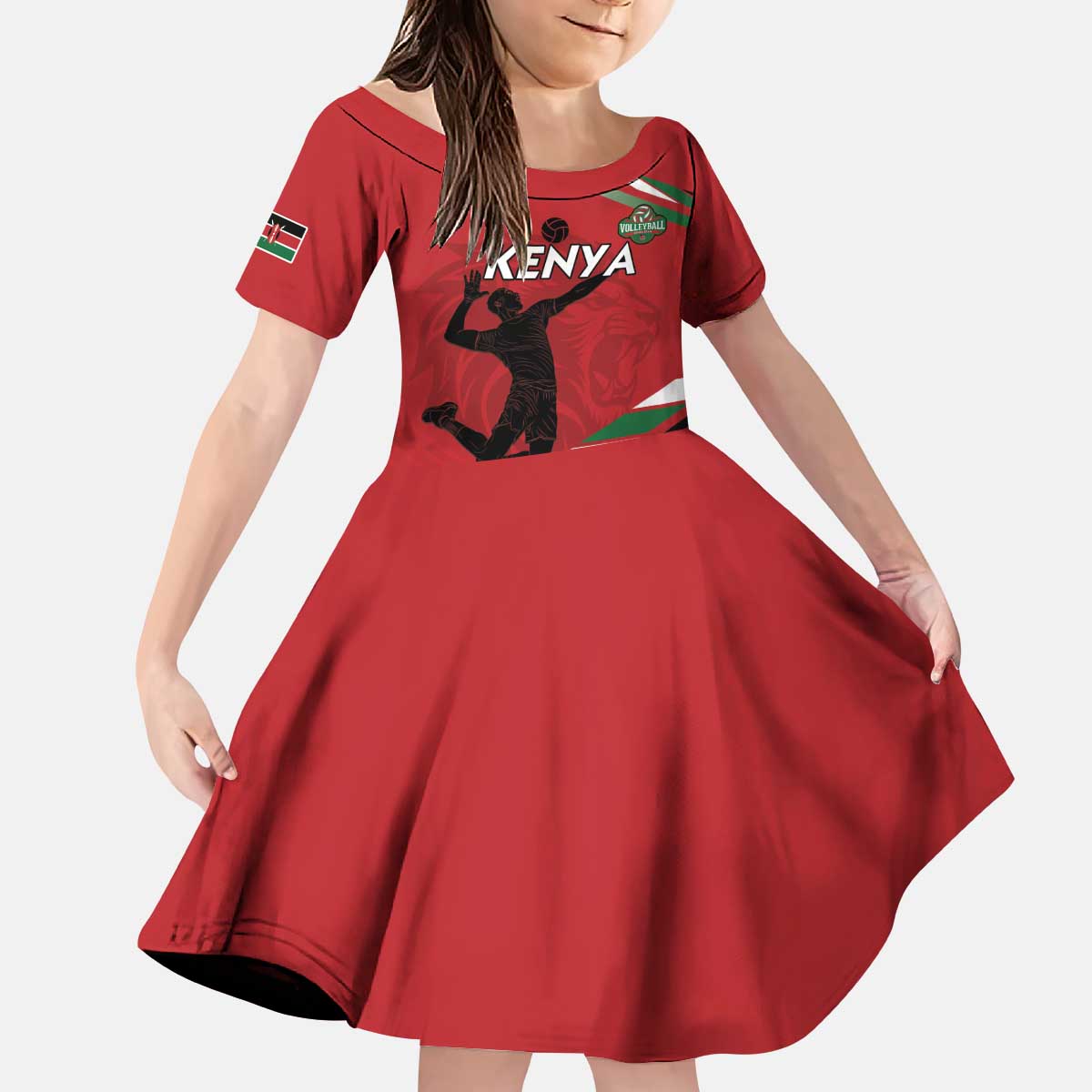 Custom Kenya Volleyball Kid Short Sleeve Dress We Are Champions