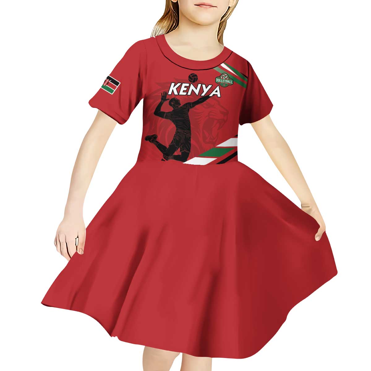 Custom Kenya Volleyball Kid Short Sleeve Dress We Are Champions