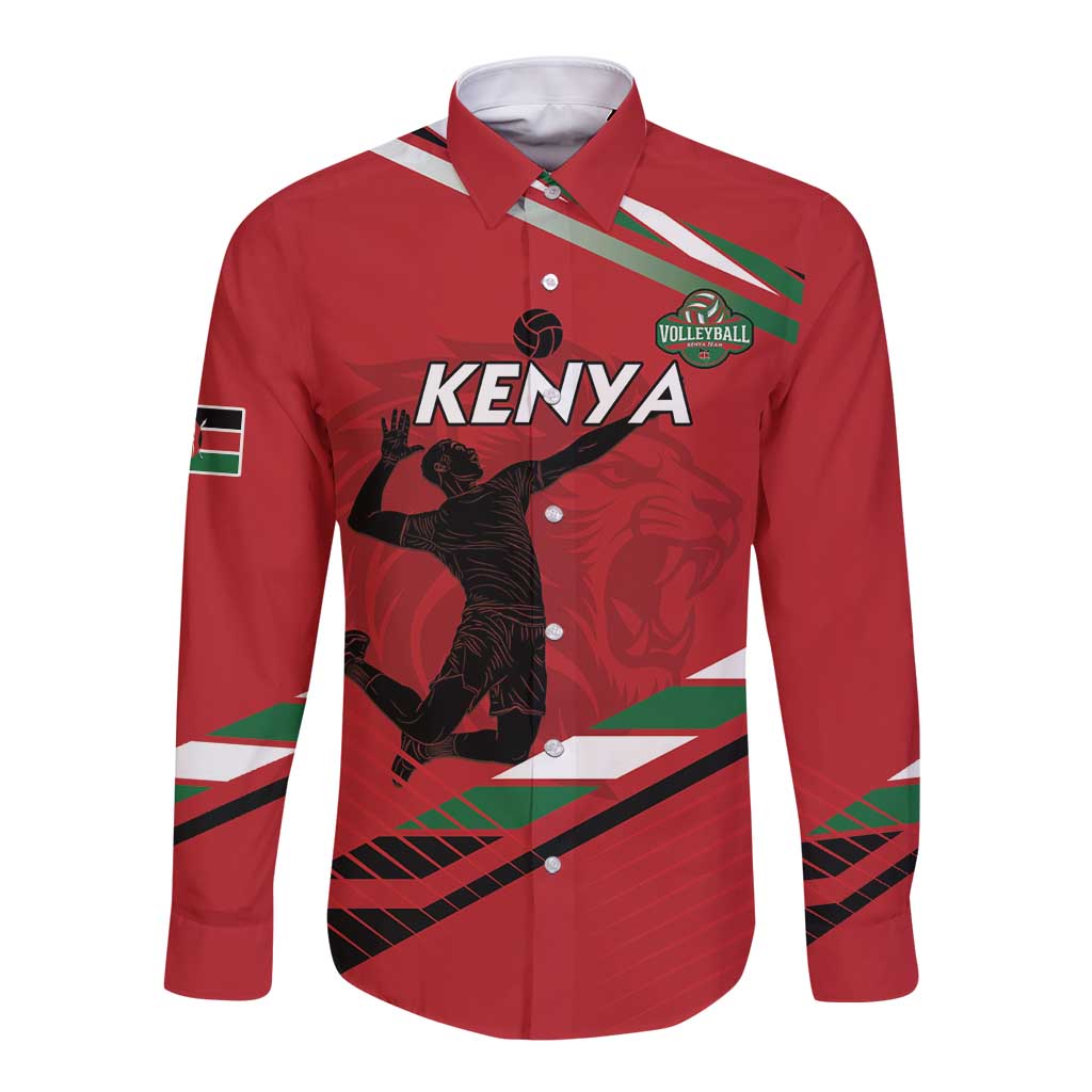 Custom Kenya Volleyball Long Sleeve Button Shirt We Are Champions