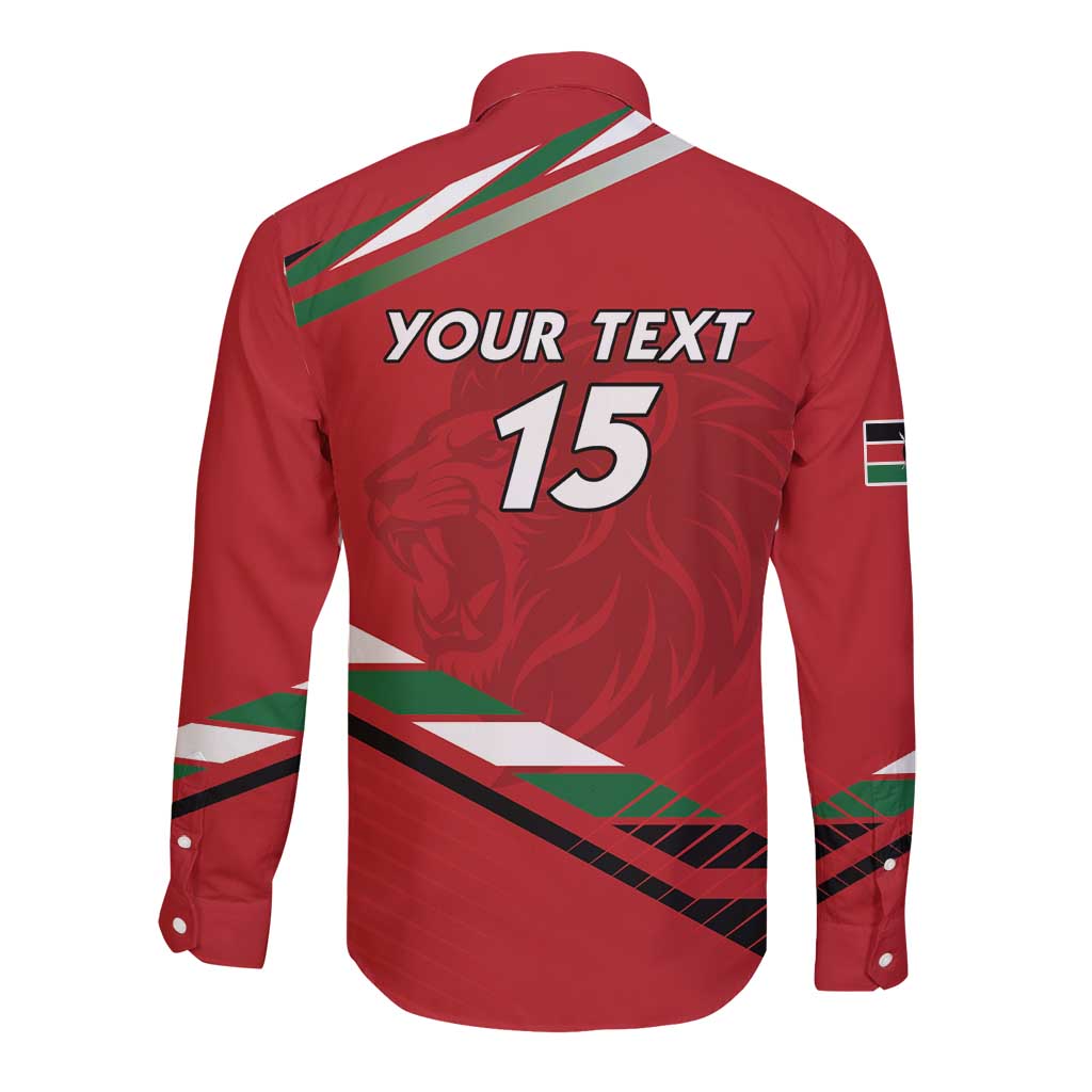 Custom Kenya Volleyball Long Sleeve Button Shirt We Are Champions