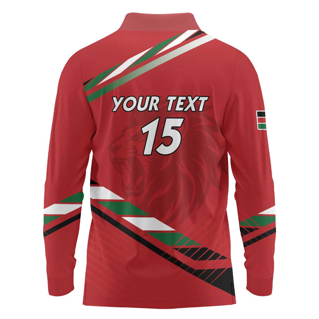 Custom Kenya Volleyball Long Sleeve Polo Shirt We Are Champions