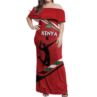 Custom Kenya Volleyball Off Shoulder Maxi Dress We Are Champions