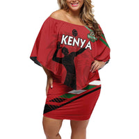 Custom Kenya Volleyball Off Shoulder Short Dress We Are Champions