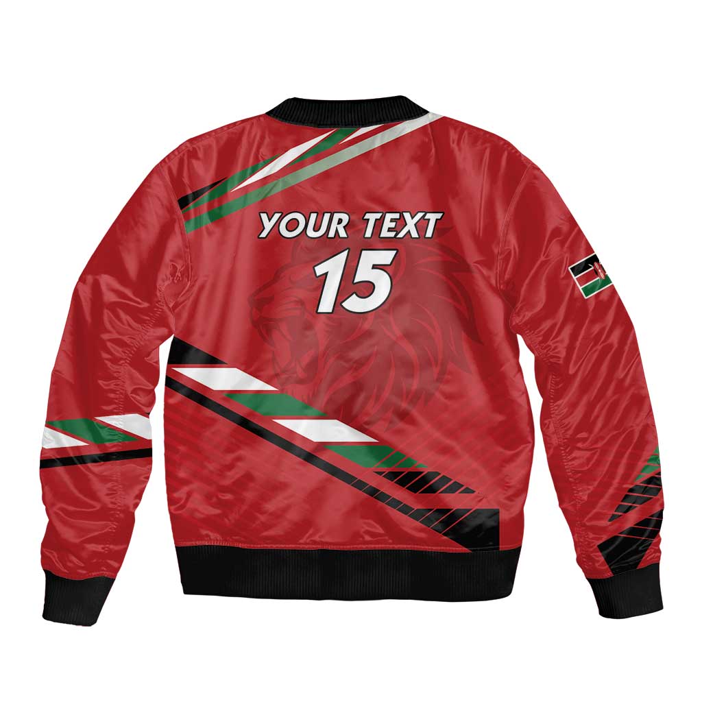 Custom Kenya Volleyball Sleeve Zip Bomber Jacket We Are Champions