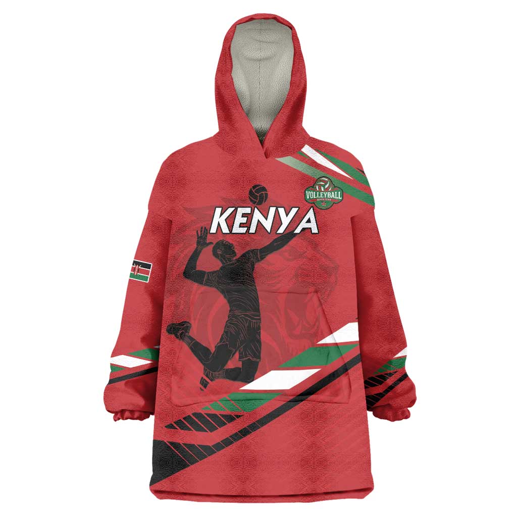 Custom Kenya Volleyball Wearable Blanket Hoodie We Are Champions