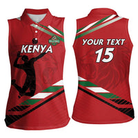 Custom Kenya Volleyball Women Sleeveless Polo Shirt We Are Champions