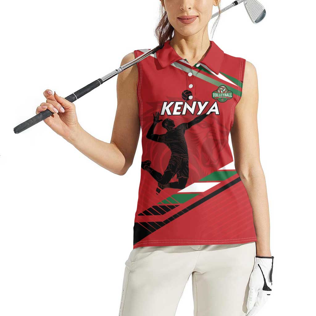 Custom Kenya Volleyball Women Sleeveless Polo Shirt We Are Champions