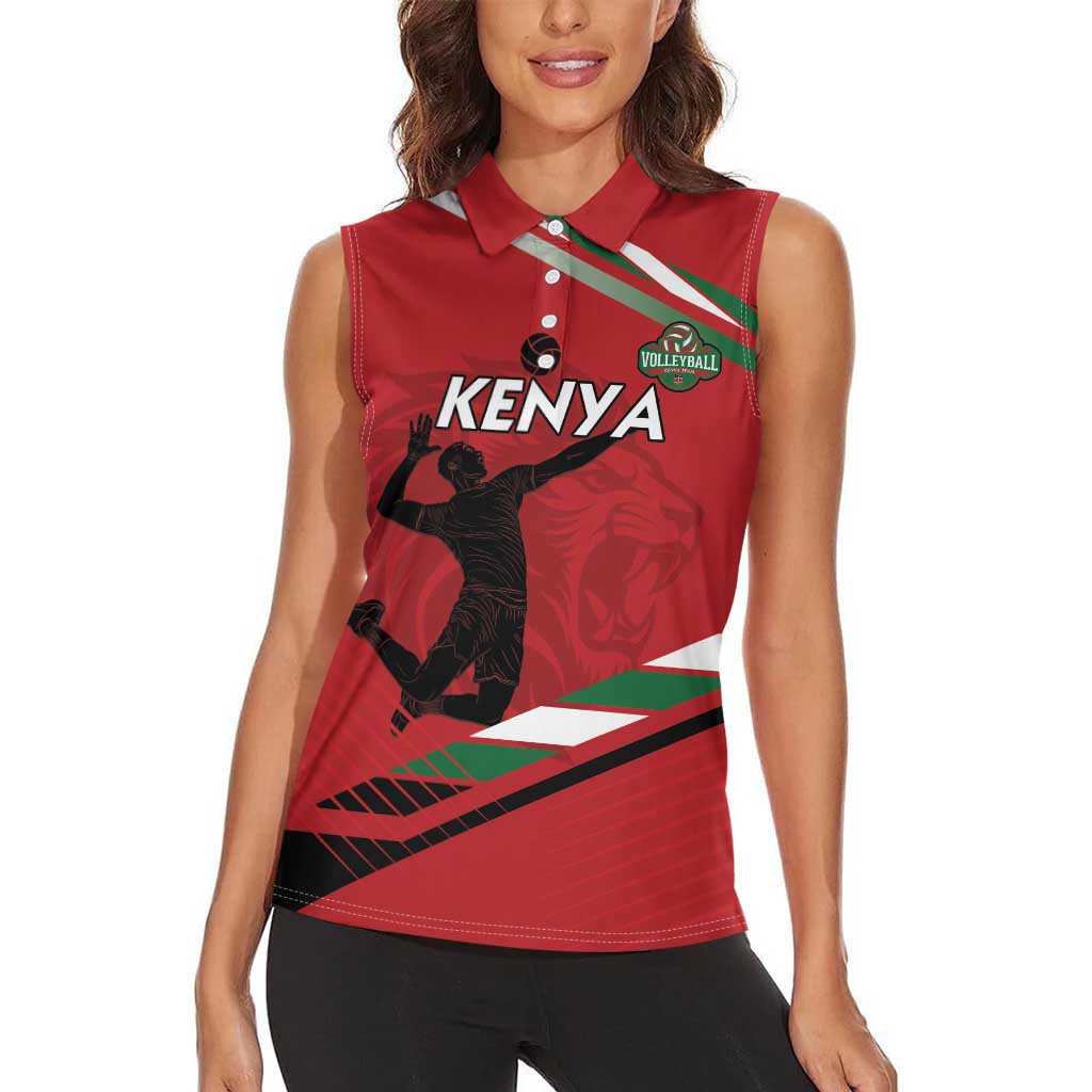Custom Kenya Volleyball Women Sleeveless Polo Shirt We Are Champions