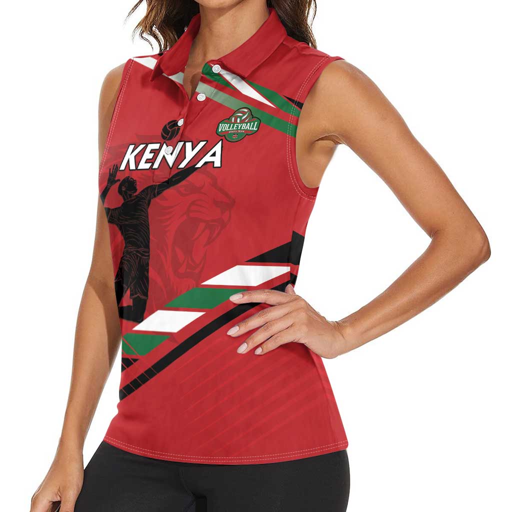 Custom Kenya Volleyball Women Sleeveless Polo Shirt We Are Champions