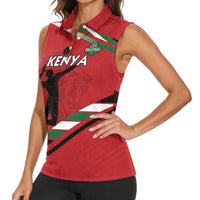 Custom Kenya Volleyball Women Sleeveless Polo Shirt We Are Champions