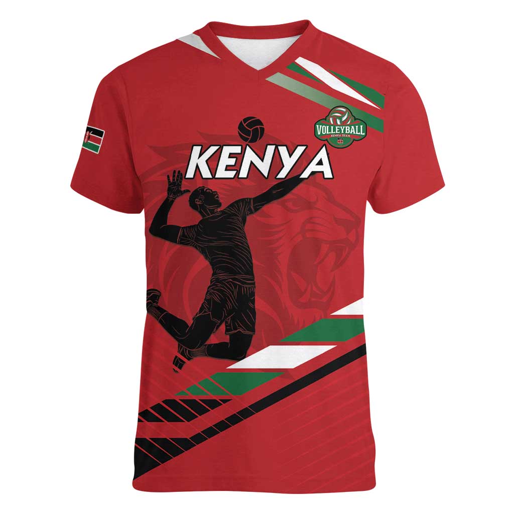 Custom Kenya Volleyball Women V-Neck T-Shirt We Are Champions