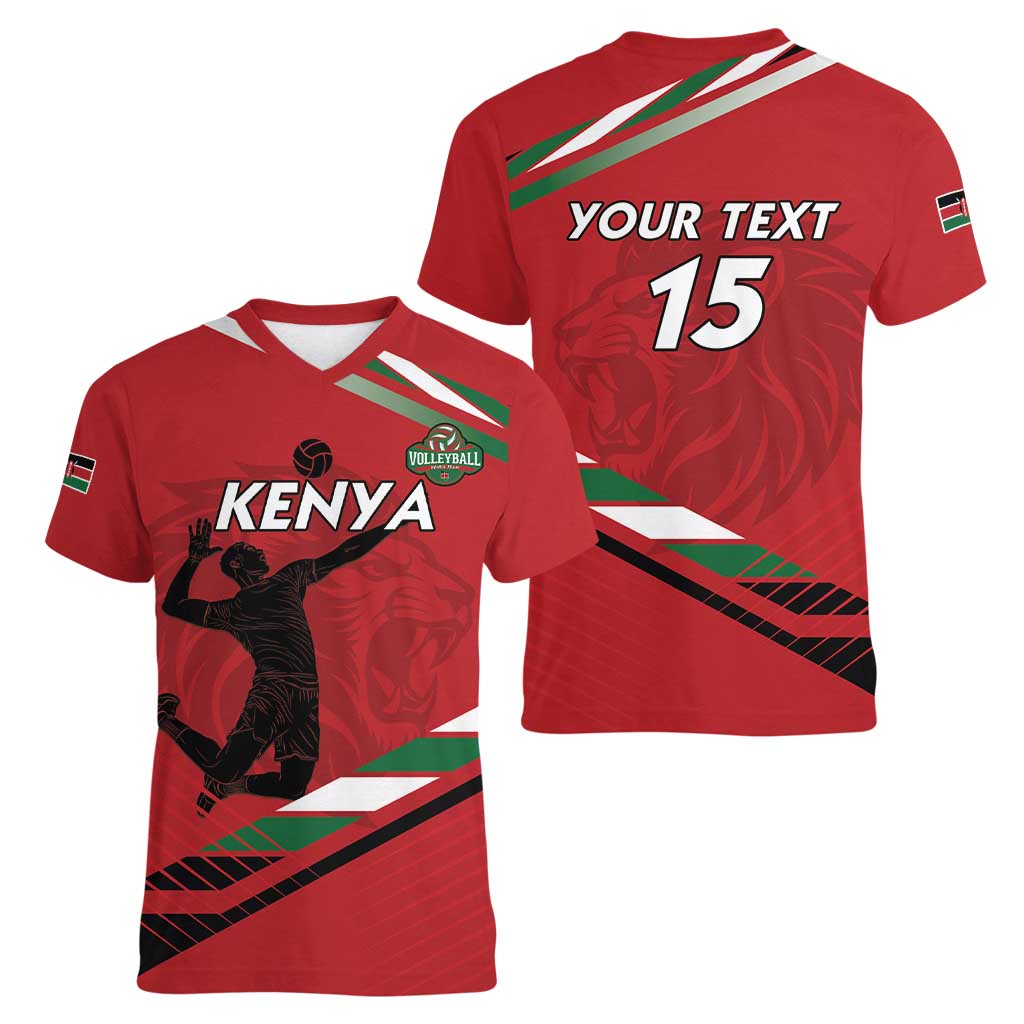 Custom Kenya Volleyball Women V-Neck T-Shirt We Are Champions