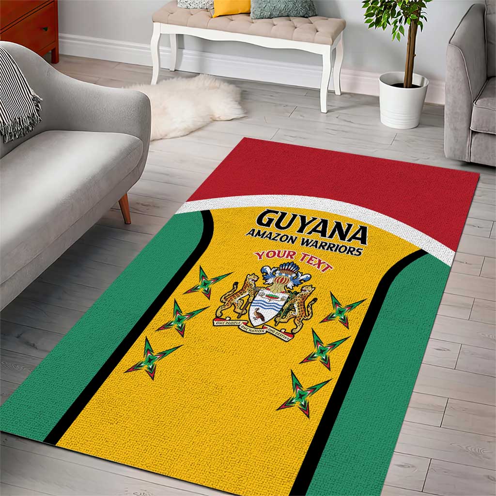 Custom Guyana Cricket Area Rug Come On Amazon Warriors