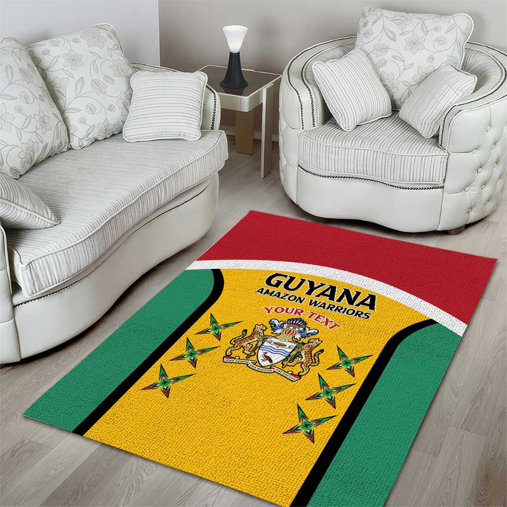 Custom Guyana Cricket Area Rug Come On Amazon Warriors