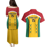Custom Guyana Cricket Couples Matching Puletasi and Hawaiian Shirt Come On Amazon Warriors