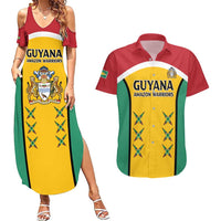 Custom Guyana Cricket Couples Matching Summer Maxi Dress and Hawaiian Shirt Come On Amazon Warriors