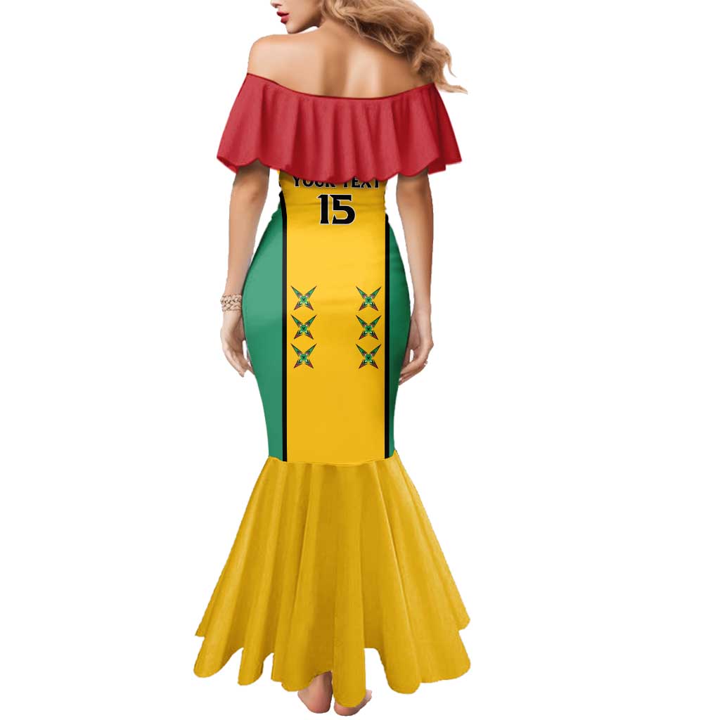 Custom Guyana Cricket Family Matching Mermaid Dress and Hawaiian Shirt Come On Amazon Warriors