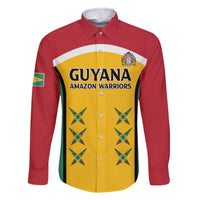 Custom Guyana Cricket Family Matching Off The Shoulder Long Sleeve Dress and Hawaiian Shirt Come On Amazon Warriors