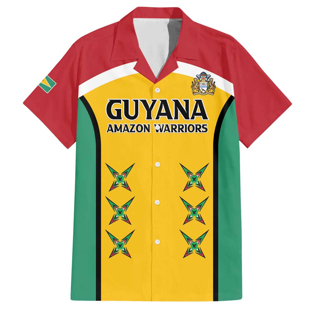 Custom Guyana Cricket Family Matching Off Shoulder Short Dress and Hawaiian Shirt Come On Amazon Warriors
