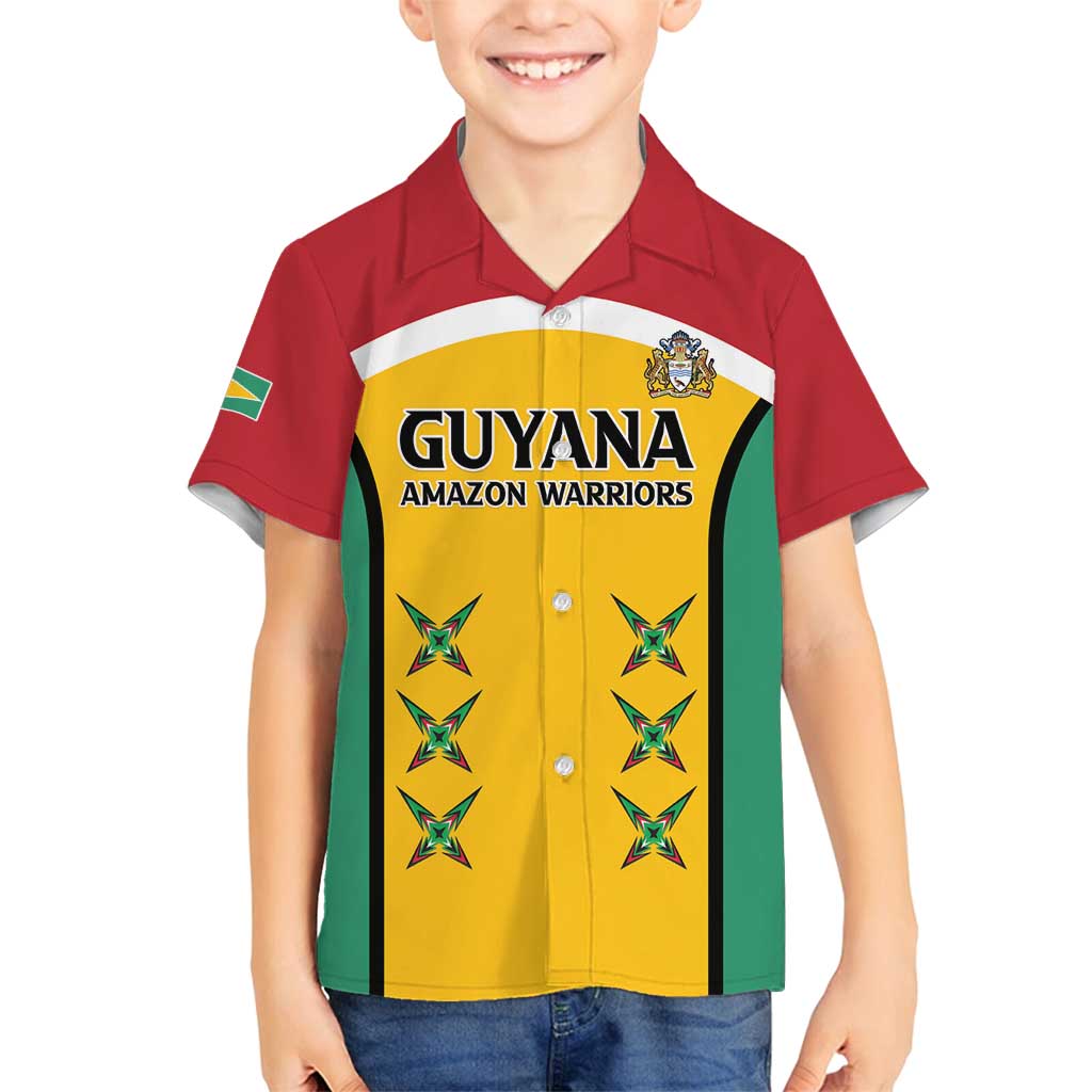 Custom Guyana Cricket Family Matching Puletasi and Hawaiian Shirt Come On Amazon Warriors
