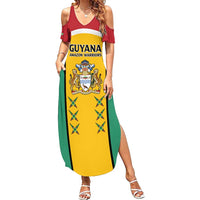 Custom Guyana Cricket Family Matching Summer Maxi Dress and Hawaiian Shirt Come On Amazon Warriors