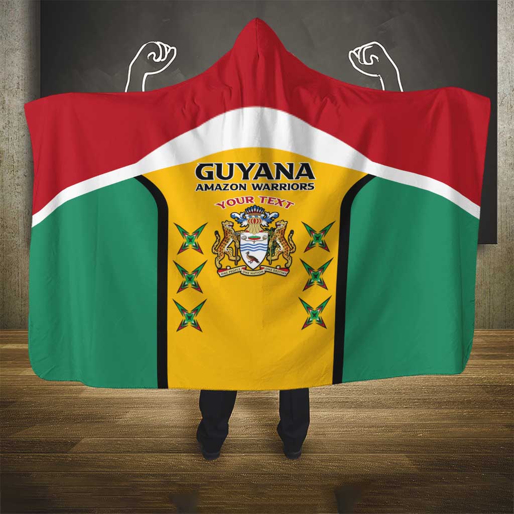 Custom Guyana Cricket Hooded Blanket Come On Amazon Warriors