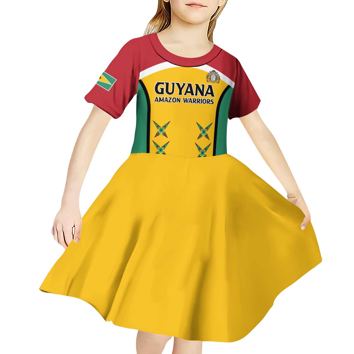 Custom Guyana Cricket Kid Short Sleeve Dress Come On Amazon Warriors