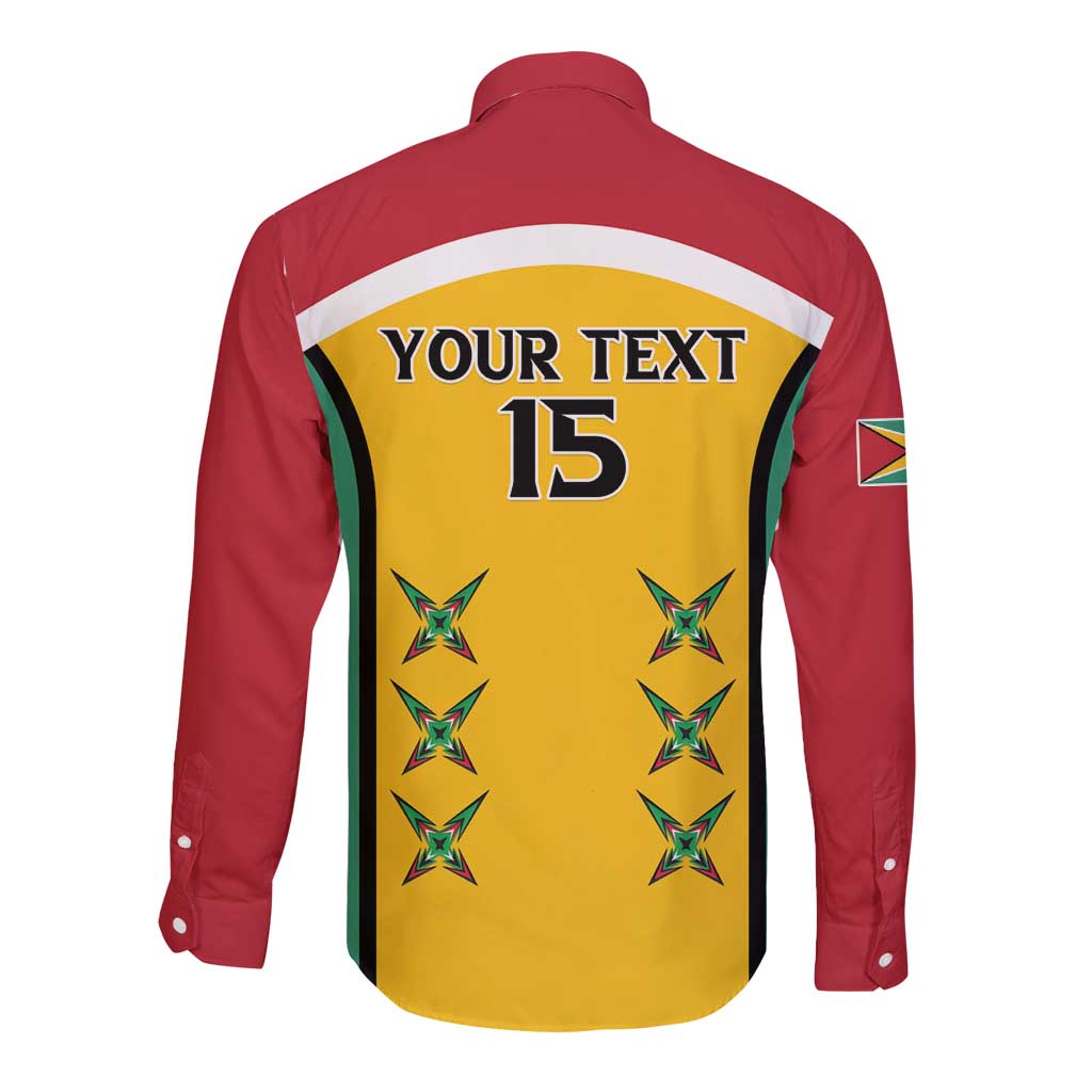 Custom Guyana Cricket Long Sleeve Button Shirt Come On Amazon Warriors