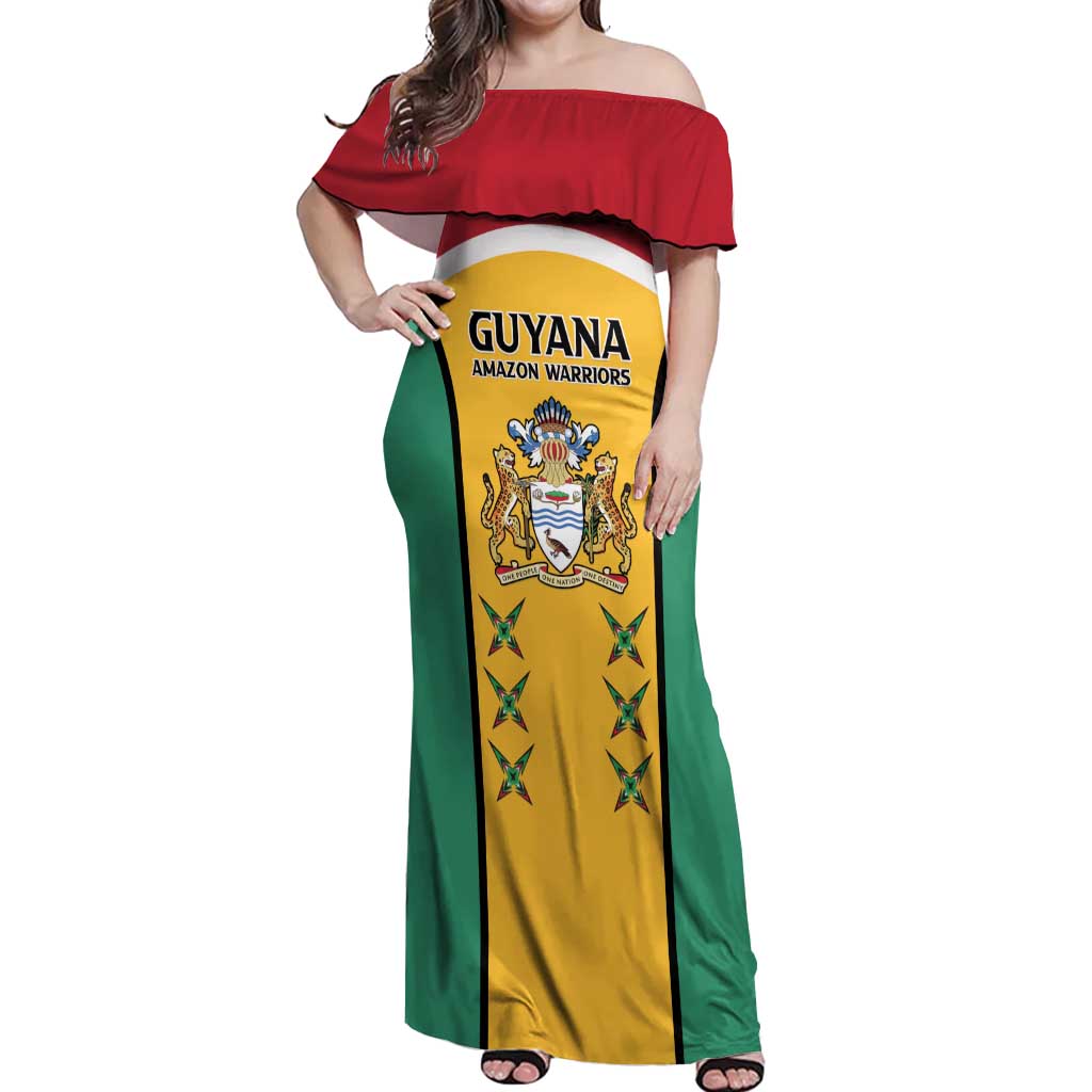 Custom Guyana Cricket Off Shoulder Maxi Dress Come On Amazon Warriors