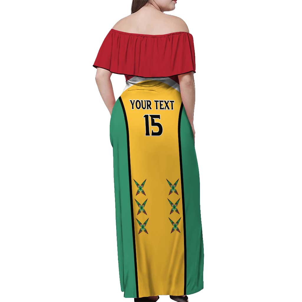 Custom Guyana Cricket Off Shoulder Maxi Dress Come On Amazon Warriors