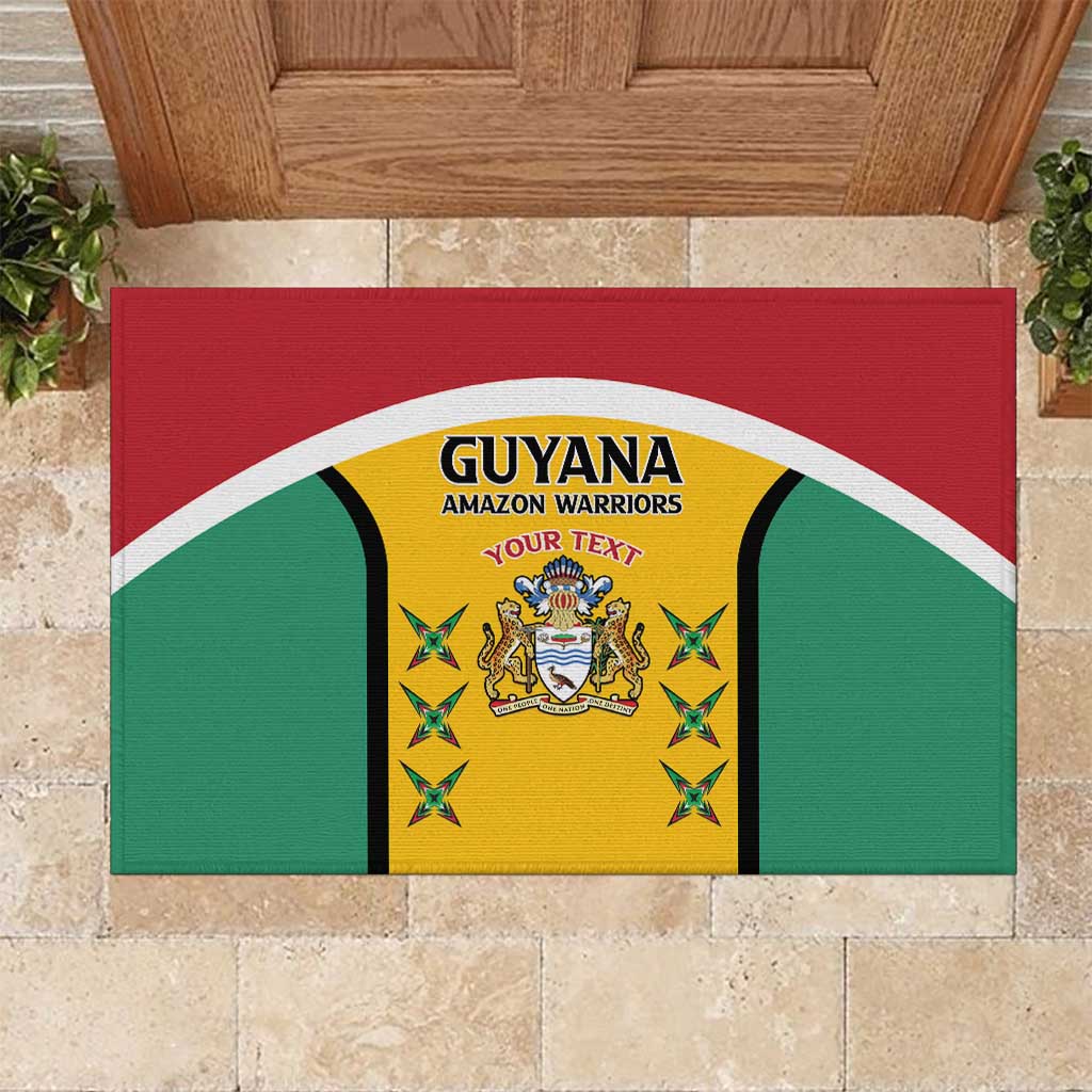 Custom Guyana Cricket Rubber Doormat Come On Amazon Warriors