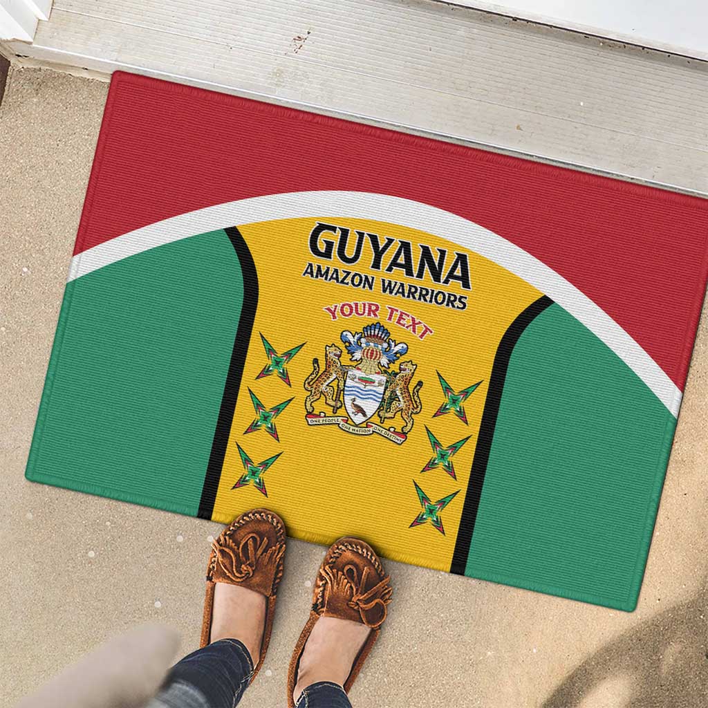Custom Guyana Cricket Rubber Doormat Come On Amazon Warriors